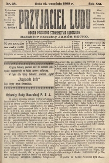 Przyjaciel Ludu : organ Polskiego Stronnictwa Ludowego. 1909, nr 38