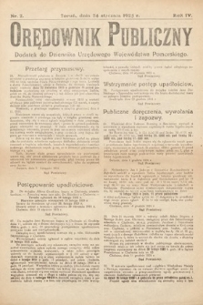 Orędownik Publiczny : dodatek do Dziennika Urzędowego Województwa Pomorskiego. 1925, nr 2