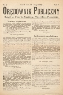 Orędownik Publiczny : dodatek do Dziennika Urzędowego Województwa Pomorskiego. 1925, nr 5