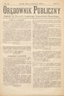 Orędownik Publiczny : dodatek do Dziennika Urzędowego Województwa Pomorskiego. 1925, nr 21
