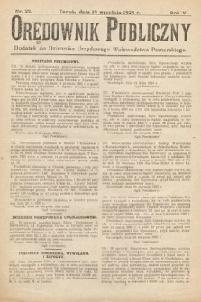 Orędownik Publiczny : dodatek do Dziennika Urzędowego Województwa Pomorskiego. 1925, nr 22