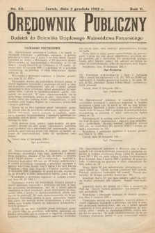 Orędownik Publiczny : dodatek do Dziennika Urzędowego Województwa Pomorskiego. 1925, nr 29