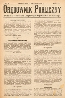 Orędownik Publiczny : dodatek do Dziennika Urzędowego Województwa Pomorskiego. 1926, nr 2