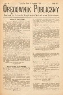 Orędownik Publiczny : dodatek do Dziennika Urzędowego Województwa Pomorskiego. 1926, nr 4