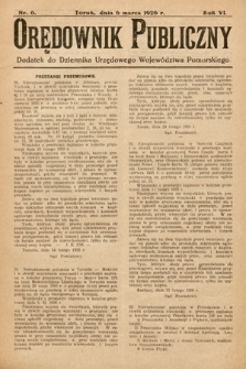 Orędownik Publiczny : dodatek do Dziennika Urzędowego Województwa Pomorskiego. 1926, nr 6