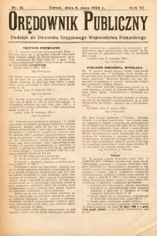 Orędownik Publiczny : dodatek do Dziennika Urzędowego Województwa Pomorskiego. 1926, nr 12