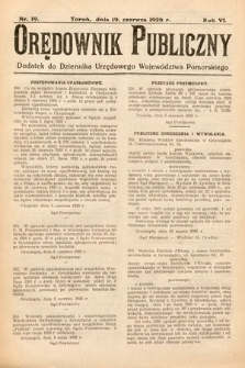 Orędownik Publiczny : dodatek do Dziennika Urzędowego Województwa Pomorskiego. 1926, nr 19