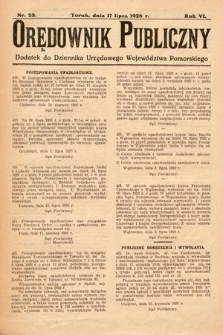Orędownik Publiczny : dodatek do Dziennika Urzędowego Województwa Pomorskiego. 1926, nr 23
