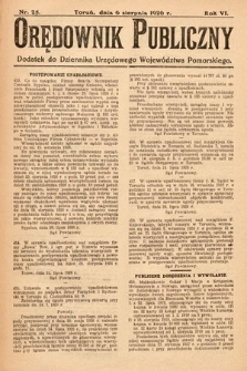 Orędownik Publiczny : dodatek do Dziennika Urzędowego Województwa Pomorskiego. 1926, nr 25