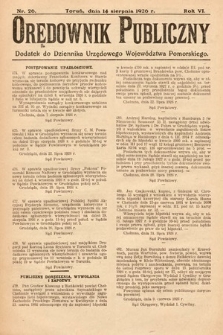 Orędownik Publiczny : dodatek do Dziennika Urzędowego Województwa Pomorskiego. 1926, nr 26