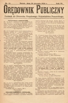 Orędownik Publiczny : dodatek do Dziennika Urzędowego Województwa Pomorskiego. 1926, nr 27