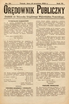 Orędownik Publiczny : dodatek do Dziennika Urzędowego Województwa Pomorskiego. 1926, nr 29
