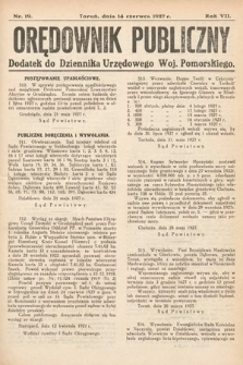 Orędownik Publiczny : dodatek do Dziennika Urzędowego Województwa Pomorskiego. 1927, nr 19