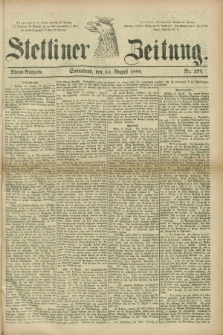 Stettiner Zeitung. 1880, Nr. 378 (14 August) - Abend-Ausgabe