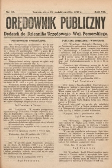 Orędownik Publiczny : dodatek do Dziennika Urzędowego Województwa Pomorskiego. 1927, nr 33