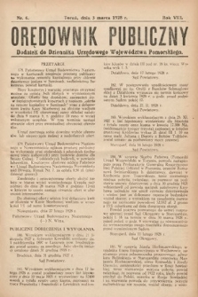Orędownik Publiczny : dodatek do Dziennika Urzędowego Województwa Pomorskiego. 1928, nr 6
