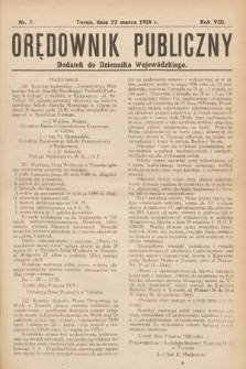 Orędownik Publiczny : dodatek do Dziennika Urzędowego Województwa Pomorskiego. 1928, nr 7