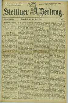 Stettiner Zeitung. 1882, Nr. 200 (29 April) - Abend-Ausgabe