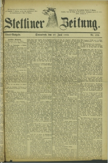 Stettiner Zeitung. 1882, Nr. 278 (17 Juni) - Abend-Ausgabe