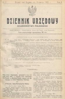 Dziennik Urzędowy Województwa Poleskiego. 1922, nr 2