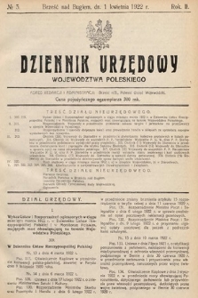 Dziennik Urzędowy Województwa Poleskiego. 1922, nr 3