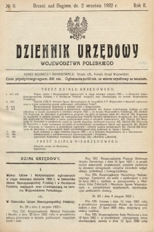 Dziennik Urzędowy Województwa Poleskiego. 1922, nr 9