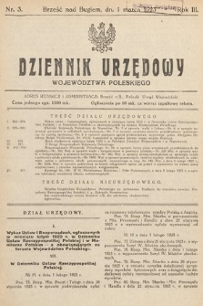 Dziennik Urzędowy Województwa Poleskiego. 1923, nr 3