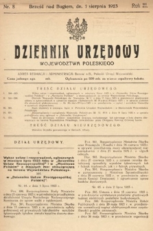 Dziennik Urzędowy Województwa Poleskiego. 1923, nr 8