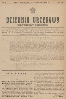 Dziennik Urzędowy Województwa Poleskiego. 1927, nr 9