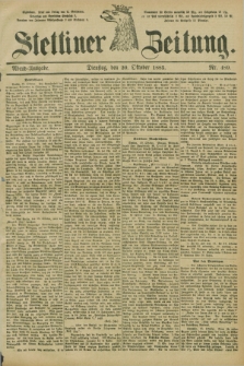 Stettiner Zeitung. 1885, Nr. 489 (20 Oktober) - Abend-Ausgabe
