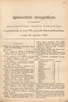 [Kadencja VII, sesja V, pos. 2] Sprawozdanie Stenograficzne z Rozpraw Galicyjskiego Sejmu Krajowego. 2. Posiedzenie 5. Sesyi VII. Peryodu Sejmu Galicyjskiego