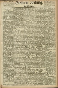 Stettiner Zeitung. 1891, Nr. 434 (17 September) - Abend-Ausgabe