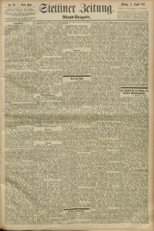 Stettiner Zeitung. 1893, Nr. 390 (21 August) - Abend-Ausgabe