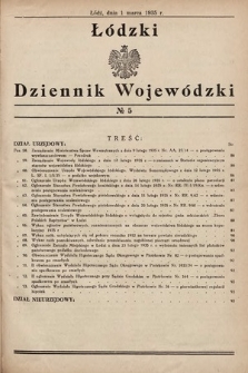 Łódzki Dziennik Wojewódzki. 1935, nr 5