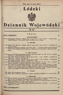 Łódzki Dziennik Wojewódzki. 1935, nr 14