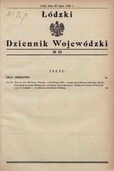 Łódzki Dziennik Wojewódzki. 1935, nr 16