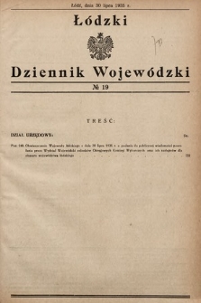 Łódzki Dziennik Wojewódzki. 1935, nr 19