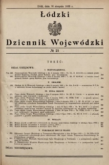 Łódzki Dziennik Wojewódzki. 1935, nr 21