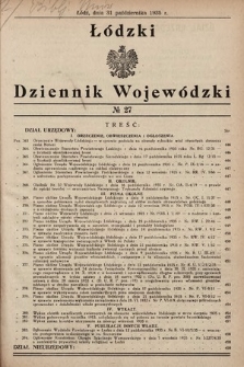 Łódzki Dziennik Wojewódzki. 1935, nr 27