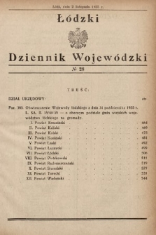 Łódzki Dziennik Wojewódzki. 1935, nr 28