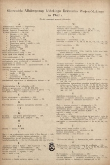 Łódzki Dziennik Wojewódzki. 1949, skorowidz alfabetyczny