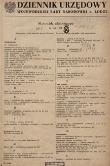 Łódzki Dziennik Wojewódzki. 1950, skorowidz alfabetyczny