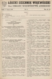 Łódzki Dziennik Wojewódzki. 1950, nr 15