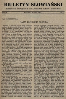 Biuletyn Słowiański : miesięcznik poświęcony zagadnieniom Europy Środkowej. 1943, nr 2