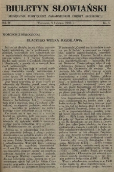Biuletyn Słowiański : miesięcznik poświęcony zagadnieniom Europy Środkowej. 1943, nr 3