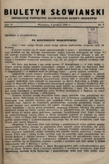 Biuletyn Słowiański : miesięcznik poświęcony zagadnieniom Europy Środkowej. 1943, nr 7