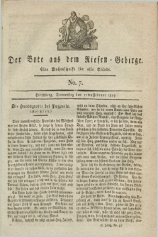 Der Bote aus dem Riesen-Gebirge : eine Wochenschrift für alle Stände. Jg.7, No. 7 (11 Febrauar 1819) + dod.