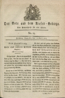 Der Bote aus dem Riesen-Gebirge : eine Wochenschrift für alle Stände. Jg.7, No. 14 (1 April 1819)