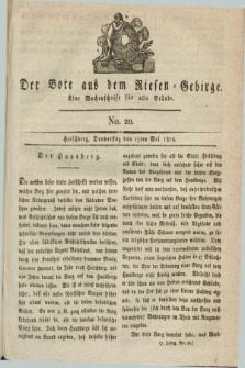 Der Bote aus dem Riesen-Gebirge : eine Wochenschrift für alle Stände. Jg.7, No. 20 (13 Mai 1819) + dod.