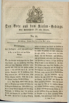 Der Bote aus dem Riesen-Gebirge : eine Wochenschrift für alle Stände. Jg.7, No. 22 (27 Mai 1819) + dod.